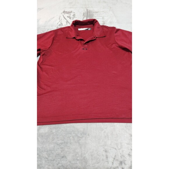 Oakley Mens Large Red Athletic Golf Performance Polo Shirt - Picture 3 of 7